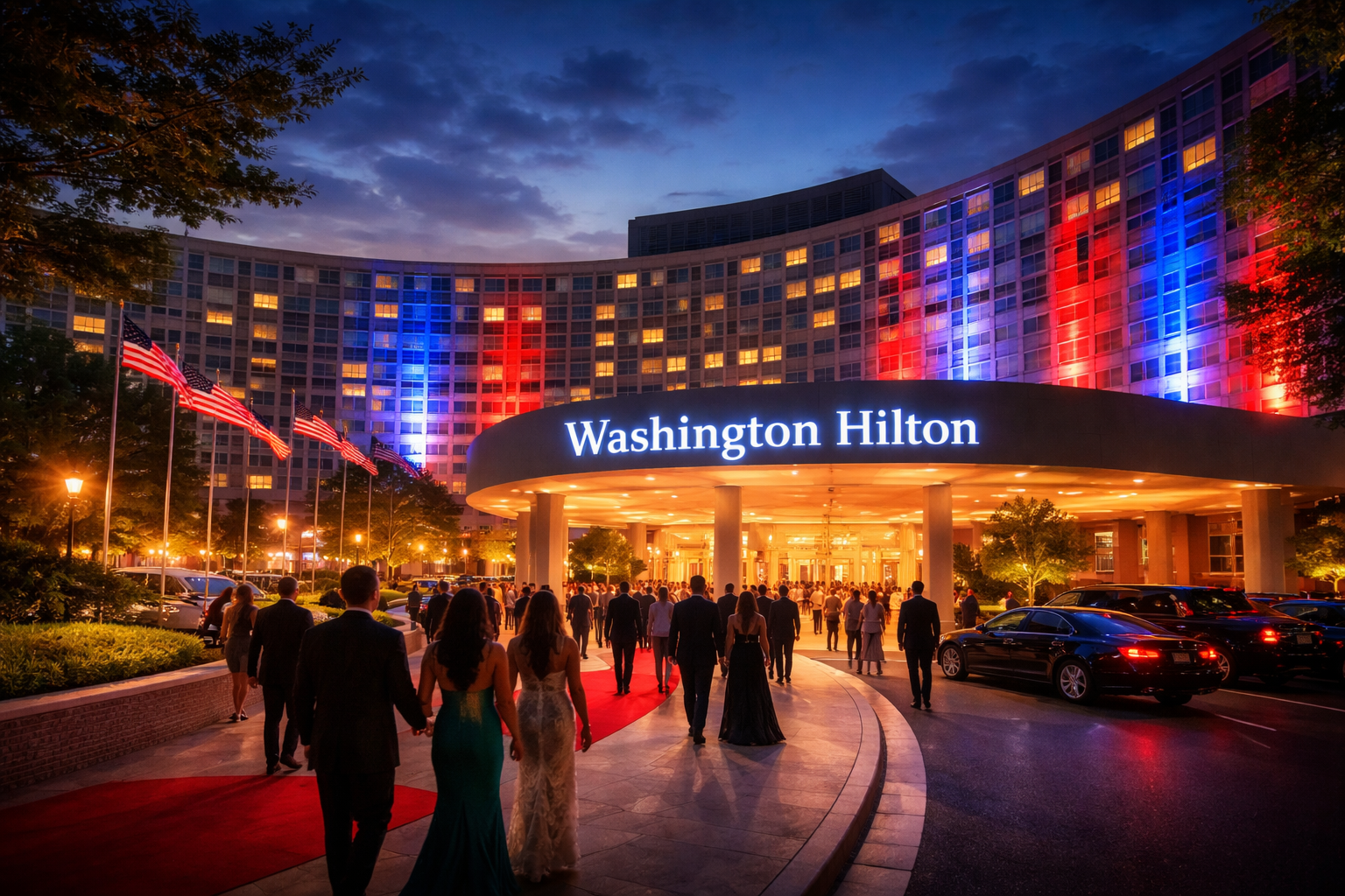 Washington Hilton at twilight